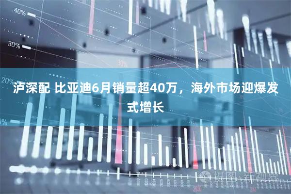 泸深配 比亚迪6月销量超40万，海外市场迎爆发式增长